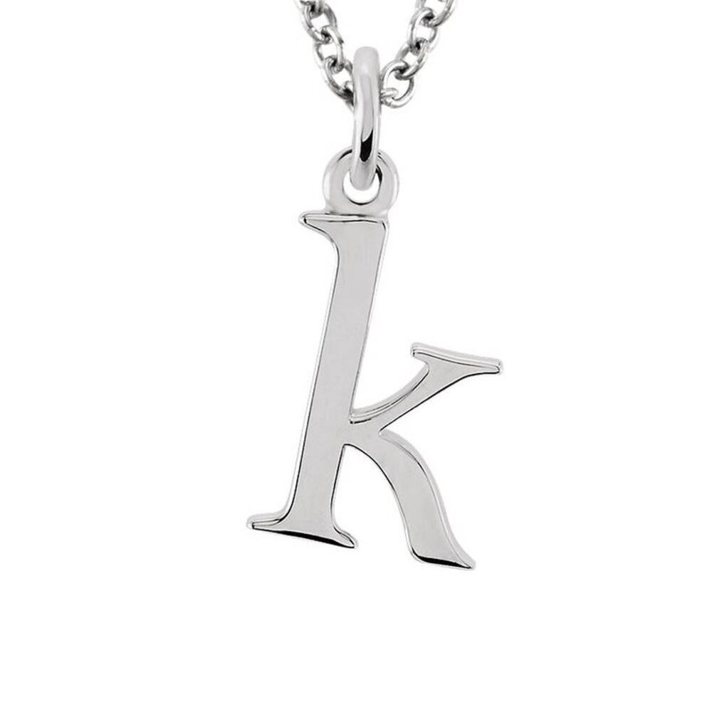 The Abbey Lower Case Initial 'k' Necklace in 14k White Gold, 16 Inch